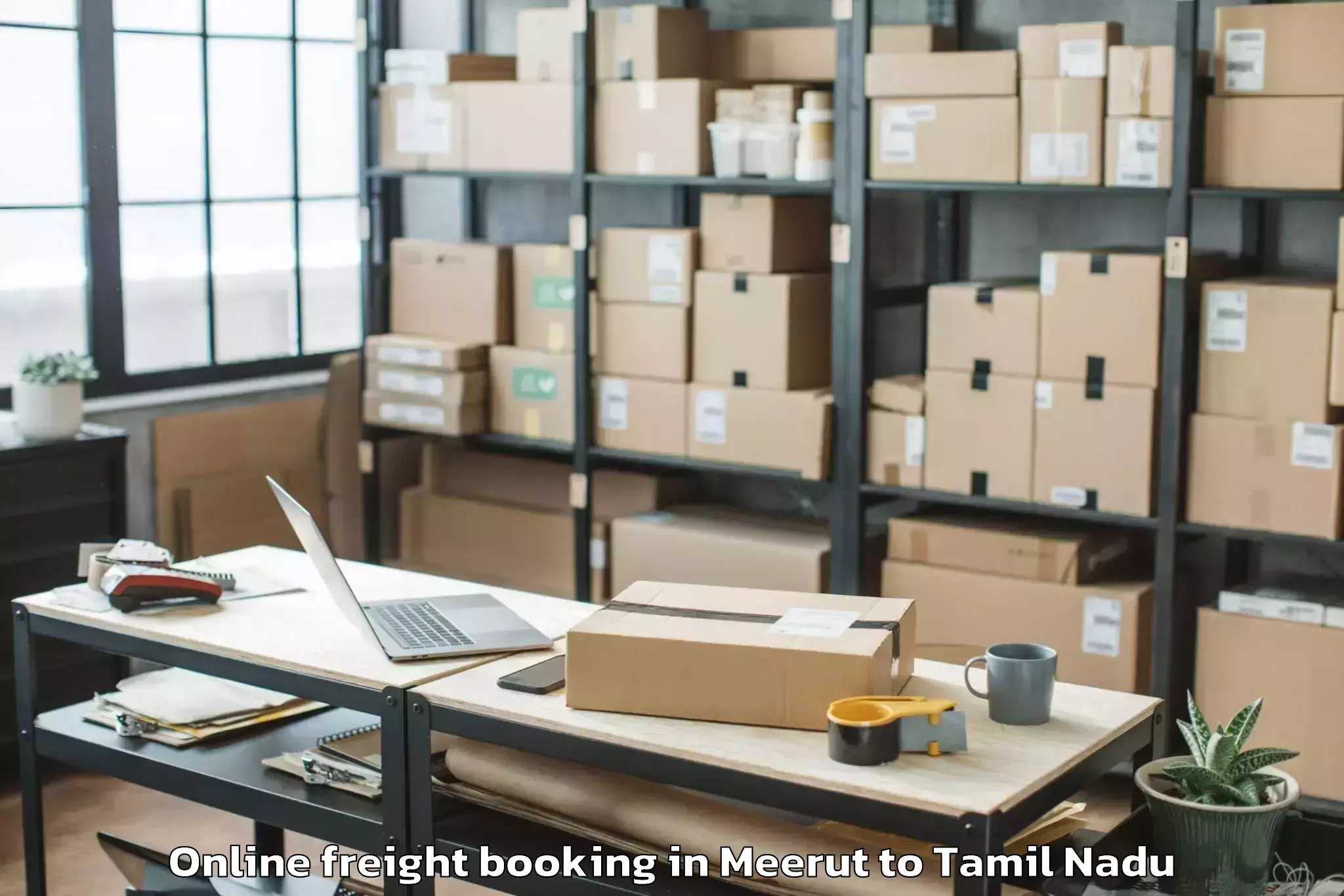 Efficient Meerut to Memalur Online Freight Booking